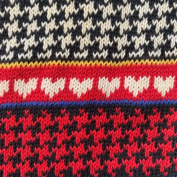 Vintage 90s Susan Bristol Scottie Dog Fair Isle Red Plaid Knit Sweater Large - Picture 9 of 12